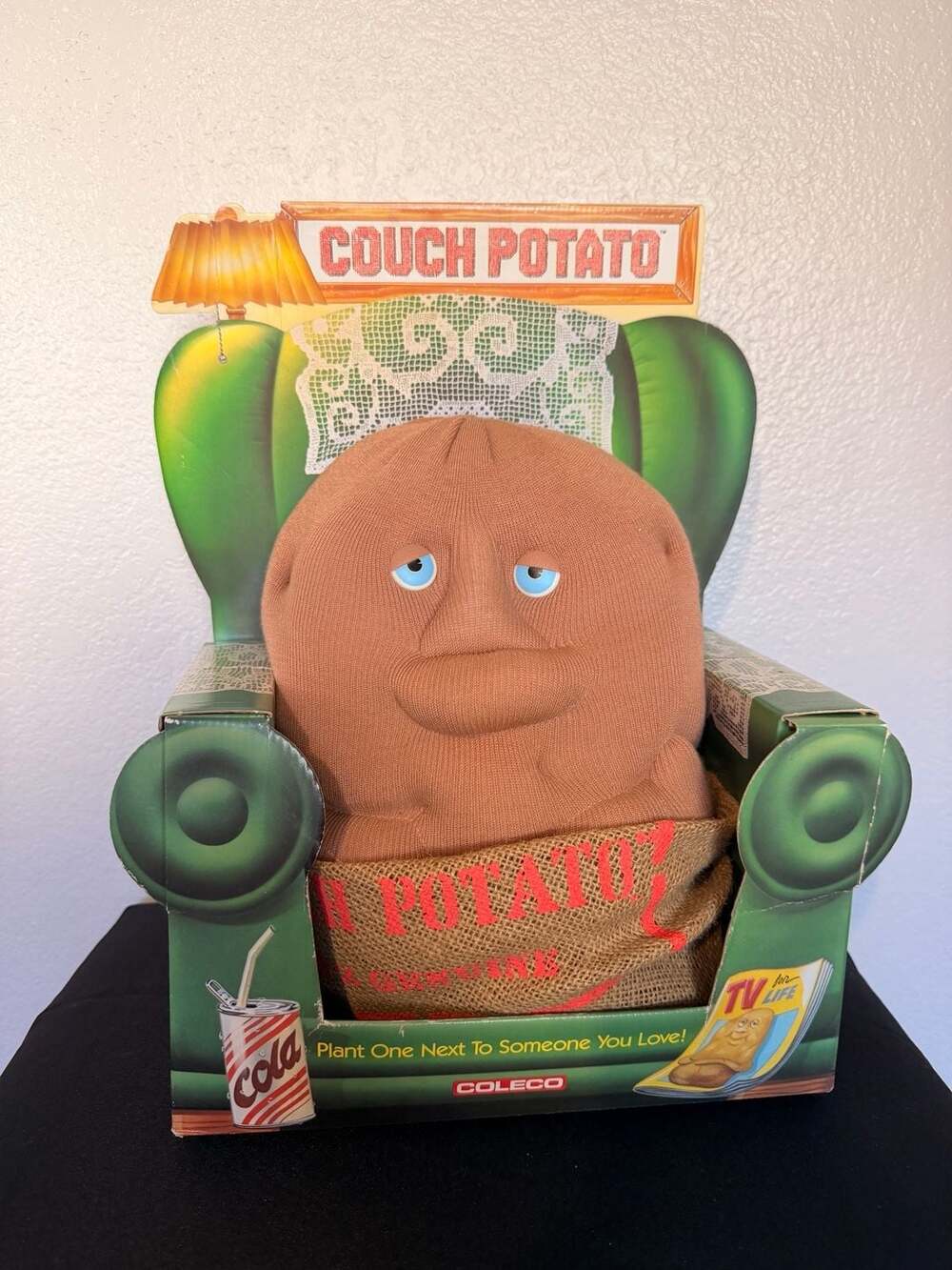 Vintage 1987 Coleco Couch Potato 14" Plush Toy Robert Armstrong in Original Box